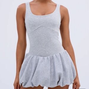 The Akira French Terry Bubble Hem Mini Dress